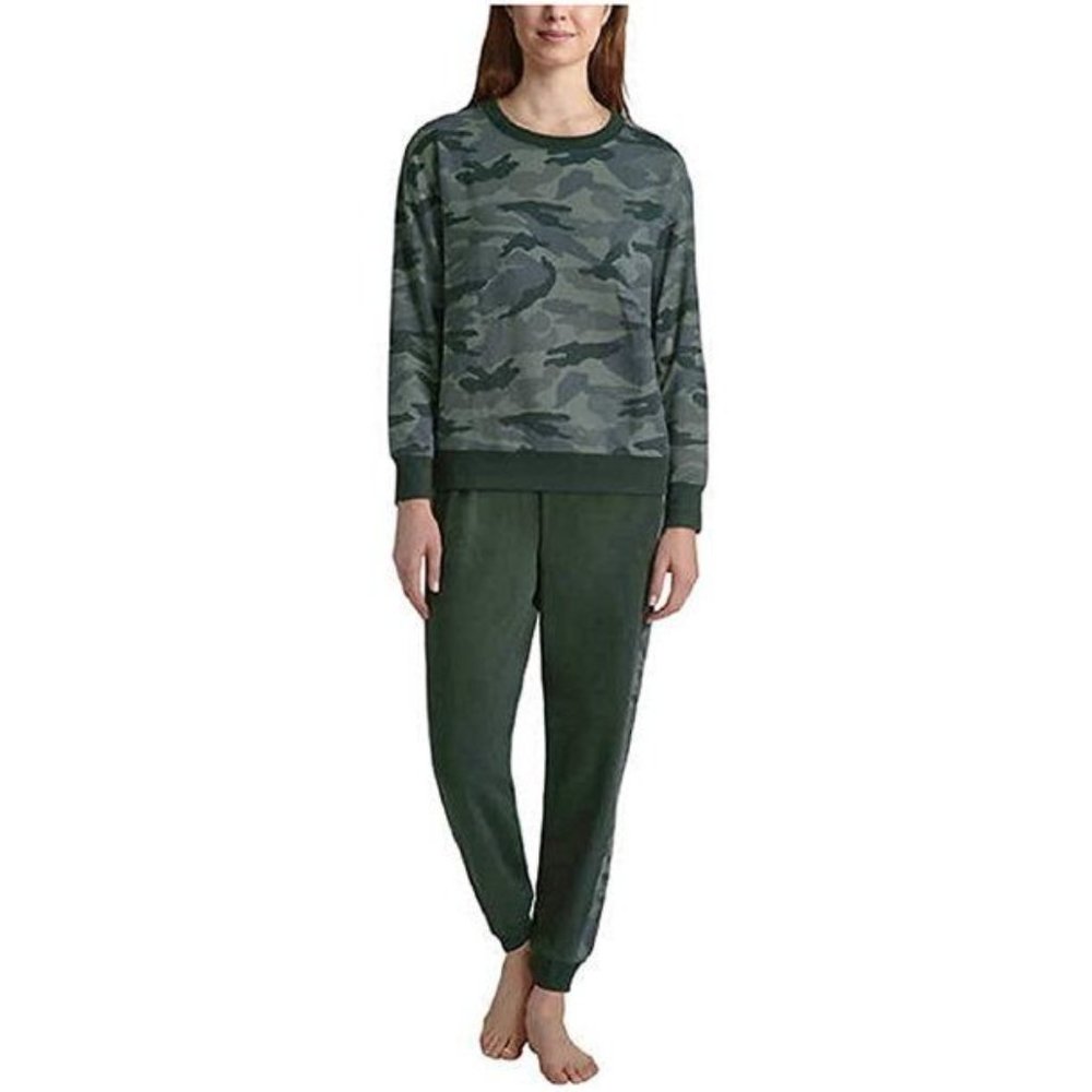 Women's Splendid 2 Piece Pajama Green Camo 3XL